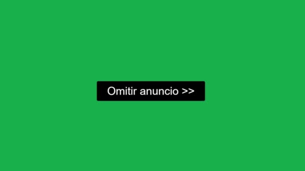 Espanhol Cursor Mouse Desliza Sobre Cliques Pular Anúncio Tela Verde — Vídeo de Stock