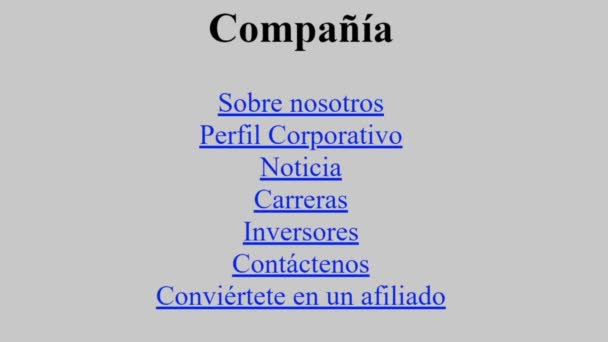 スペイン語 マウスカーソルがスライドし Webページの会社のニュースをクリックします デバイス画面カーソルの表示 作業発表 をオンラインでクリックします 企業の視点 インターネット ネットワーク ウェブサイト — ストック動画