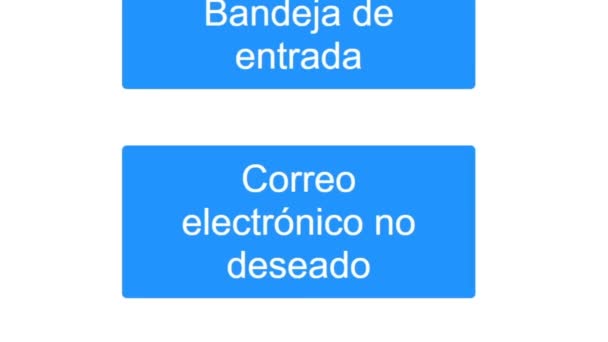 スペイン語 マウスカーソルが上にスライドし 電子メールスパムをクリックします カーソルのデバイス画面表示電子メールジャンクメールボックスオンラインソフトウェアをクリックします インターネットネットワークのウェブサイト上の視点 — ストック動画