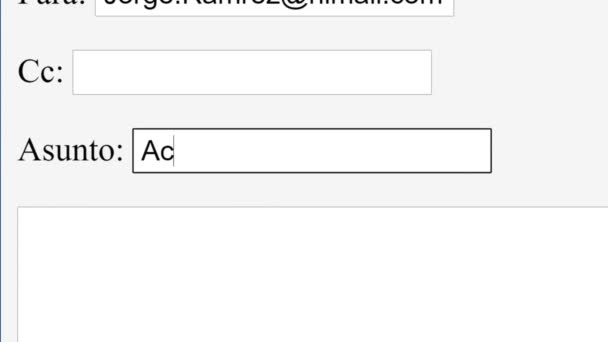 Spanisch Eingabe Von Mail Betreff Aktion Online Feld Erforderlich Senden — Stockvideo