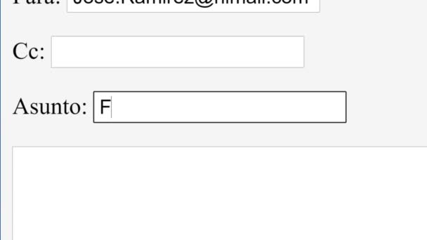 Испанский Ввод Темы Темы Электронной Почты Офиса Ответ Онлайновом Окне — стоковое видео