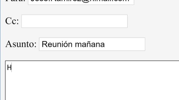 Spagnolo Introduzione Alla Digitazione Saluto Inizio Email Team Online Box — Video Stock