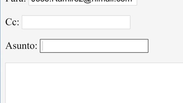 Spanish Entering Email Subject Topic Sale Alert Online Box Send — Stock Video