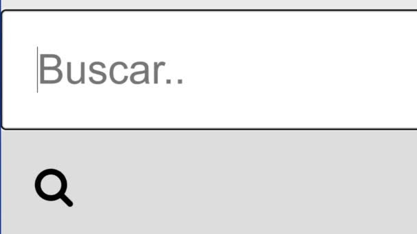Spanyolca Arama Çubuğu Ekran Görünümünde Alan Bilgilerimde Aranıyor Çevrimiçi Web — Stok video