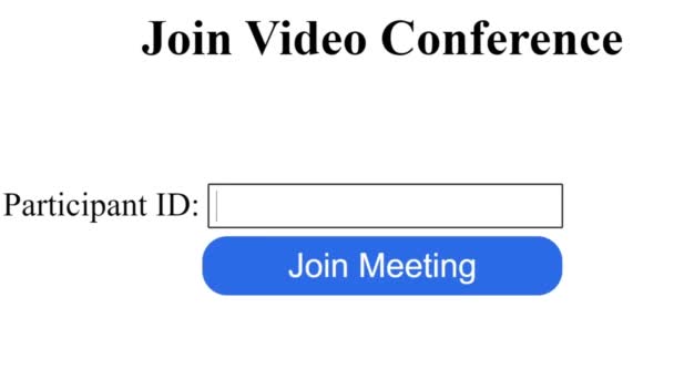 Πληκτρολογώντας Όνομα Του Συμμετέχοντα Video Conference Login Δρομέας Ποντικιού Γλιστρά — Αρχείο Βίντεο