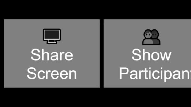 Diapositivas Del Cursor Clics Compartir Pantalla Videoconferencia Negocios Para Trabajo — Vídeo de stock