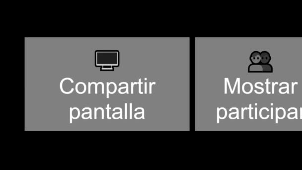 Español Diapositivas Del Cursor Clics Compartir Pantalla Videoconferencia Negocios Para — Vídeo de stock