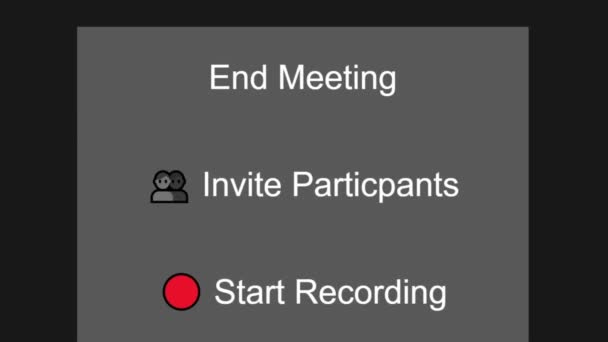 鼠标滑过 点击结束会议为商务视频会议为工作 鼠标光标滑过网上点击结束虚拟会议的集合 — 图库视频影像