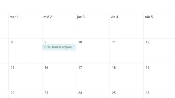 Español Crear Calendario Programado Recordatorio Búsqueda Trabajos Para Hacer Lista — Vídeos de Stock