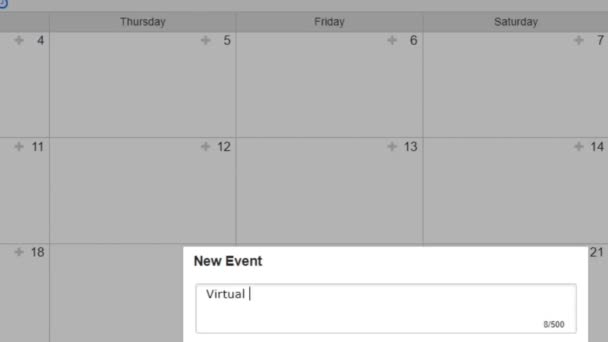 Creating Scheduled Calendar Reminder Video Meeting List Create Virtual Conference — Stock Video