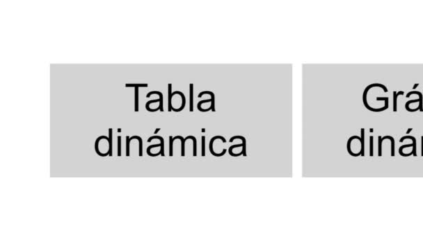 Espanhol Cursor Desliza Sobre Clica Tabela Dinâmica Para Organizar Planilha — Vídeo de Stock