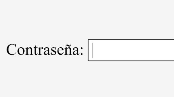 スペイン語 安全なパスワードを入力してオンラインウェブサイトにログインします コンピュータデバイス画面モニター上のセキュリティWebページにアクセスするための秘密の単語を入力します — ストック動画