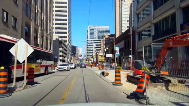 Sürücü Noktası Gün Boyunca Şehir Merkezi Nşaat Bölgesi Giriş Sürüş — Stok video