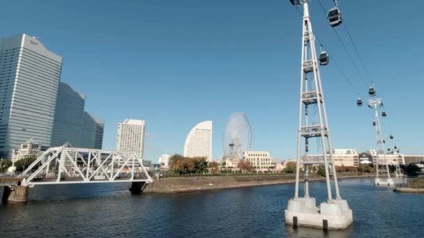 Yokohama Japonya Ekim 2021 Minato Mirai Ufuk Çizgisi Gün Boyunca — Stok video