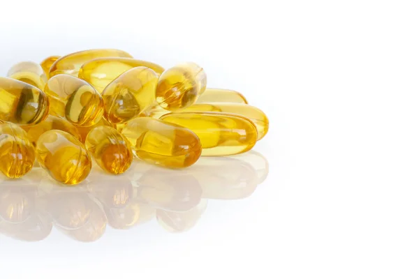 Fish Oil Supplement Isolated White Background — Foto de Stock