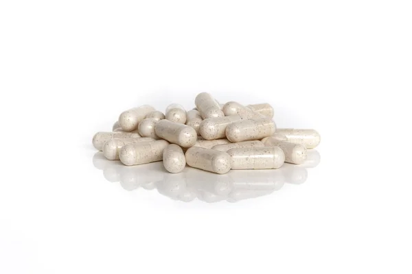 Supplement Capsules Isolated White Background — 스톡 사진