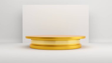 Soyut altın podyum arka plan 3D illüstrasyon