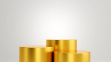 Soyut altın podyum arka plan 3D illüstrasyon