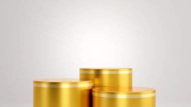 Soyut altın podyum arka plan 3D illüstrasyon