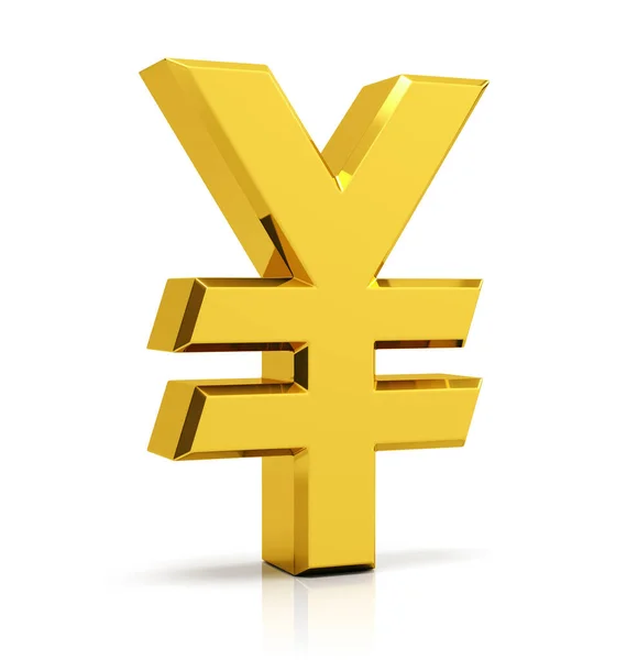 Yen Yuan Symbol Isolated White Background — 스톡 사진