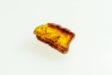 İzole edilmiş beyaz bir arkaplanda altın kehribar