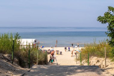 Miedzyzdroje, Polonya - 06.09.2021 - Miedzyzdroje plajı