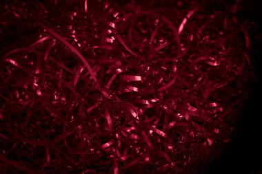 Kırmızı çelik talaşları ve görünür detaylar. arkaplan veya doku