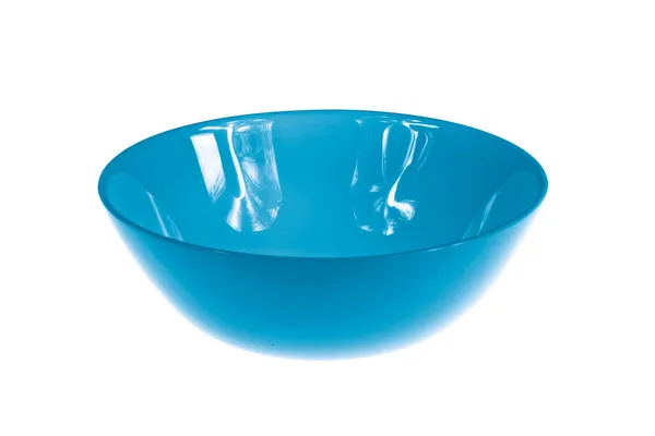 Blue Platter White Isolated Background — Stock Photo, Image