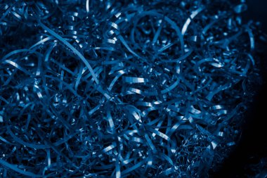 Mavi çelik talaşları ve görünür detaylar. arkaplan veya doku