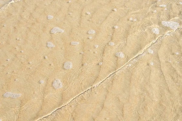 Vagues Mer Sur Sable Jaune Fond Texture — Photo