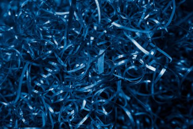 Mavi çelik talaşları ve görünür detaylar. arkaplan veya doku