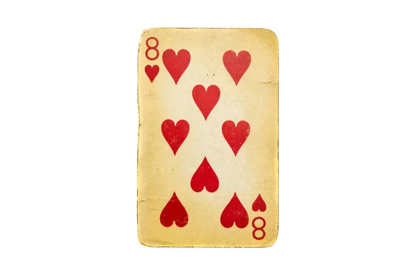 Old Dirty Poker Card Isolated White — Stock Photo, Image