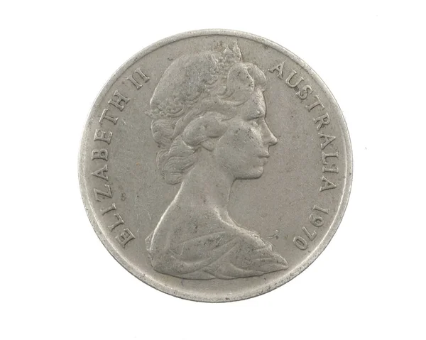 Австралія Центів Монета Білому Ізольованому Тлі — стокове фото