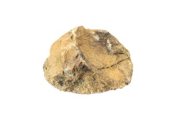 Beyaz izole arkaplanda kahverengi kumtaşı