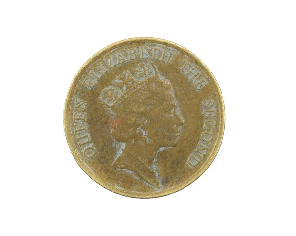 香港10セント硬貨上の白い隔離された背景 — ストック写真