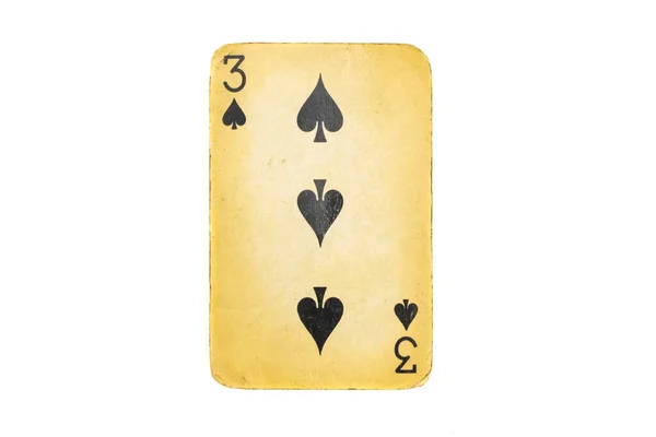 Old Dirty Poker Card Isolated White — Stock Photo, Image