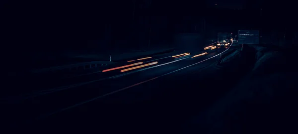 Abstract Red Car Lights Night Long Exposure — Stock Photo, Image