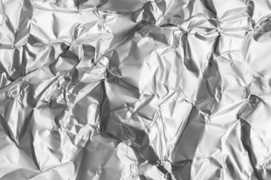 Görünür detaylarla buruşmuş alüminyum folyo. arkaplan