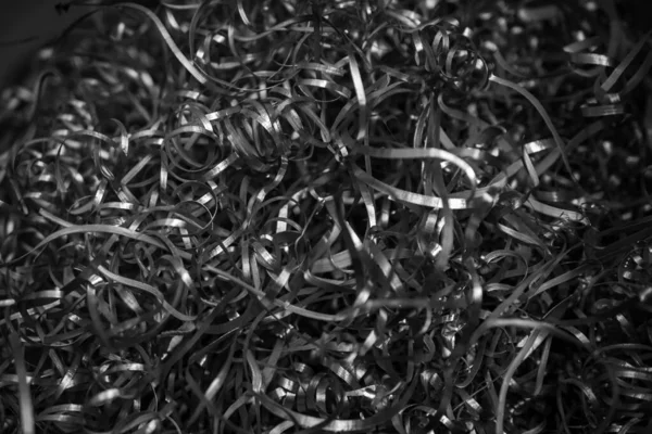 Gümüş çelik talaşları ve görünür detaylar. arkaplan veya doku