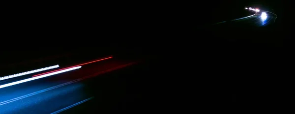 Abstrakcyjne Czerwone Światła Samochodu Nocy Długotrwałe Narażenie — Zdjęcie stockowe