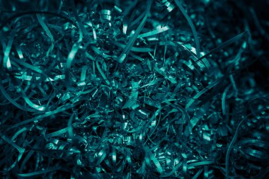 Mavi çelik talaşları ve görünür detaylar. arkaplan veya doku