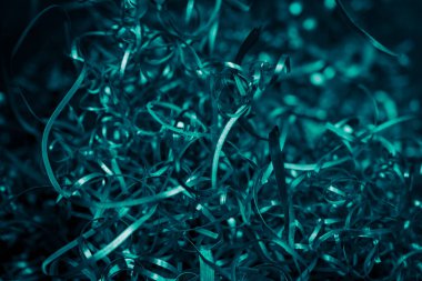 Mavi çelik talaşları ve görünür detaylar. arkaplan veya doku