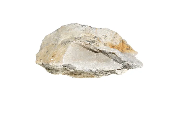 Kalksteen Een Witte Geïsoleerde Achtergrond — Stockfoto