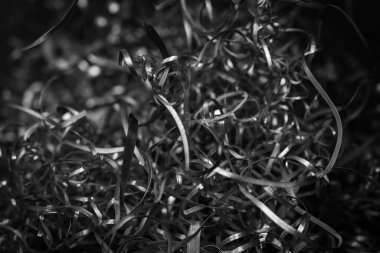 Gümüş çelik talaşları ve görünür detaylar. arkaplan veya doku