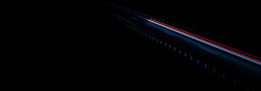 Gece arabaların ışıkları. uzun pozlama