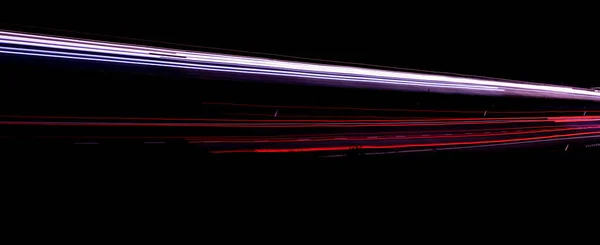 Lights Cars Night Long Exposure — Stock Photo, Image