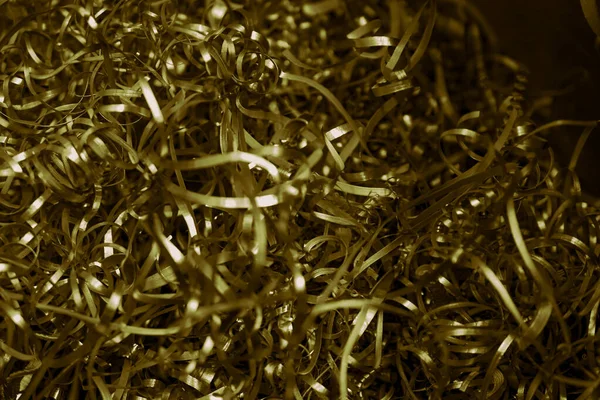 Golden Steel Shavings Visible Details Background Texture — Stock Photo, Image