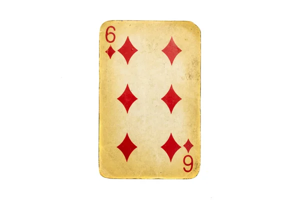 Old Dirty Poker Card Isolated White — Stock Photo, Image