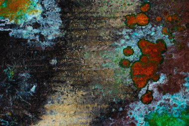 Renkli katmanlı bakır bir çarşaf. arkaplan veya doku