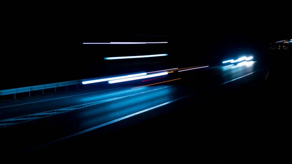 Luzes Vermelhas Abstratas Carro Noite Exposição Prolongada — Fotografia de Stock